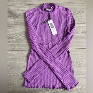 Purple long sleeve turtle neck shirt- brand Noisy May